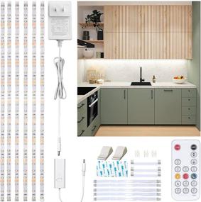 img 4 attached to Kintion Under Cabinet Lights: Dimmable, Remote-Controlled LED Lighting Kit for Kitchen, Showcase, Desk - 9.8FT, 6000K, 1500LM