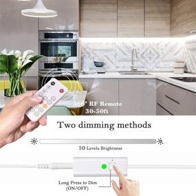 img 3 attached to Kintion Under Cabinet Lights: Dimmable, Remote-Controlled LED Lighting Kit for Kitchen, Showcase, Desk - 9.8FT, 6000K, 1500LM