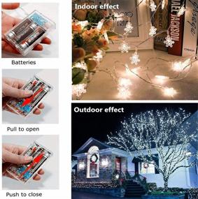 img 1 attached to Enhance Your Christmas Celebration with 19.6 ft of Snowflake String Lights: 40 LED Fairy Lights Battery Operated, Waterproof, and Perfect for Xmas Decor Indoor/Outdoor
