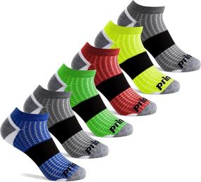 img 4 attached to 🧦 Optimal Comfort Prince Boys' Low Cut Athletic Socks - Cushioned 6 Pair Pack for Active Kids