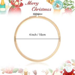 img 2 attached to Caydo 12-Piece Christmas Ornament Kit: Includes 4-inch 🎄 Embroidery Hoops and Plaid Fabric Christmas Squares for Festive Decorations