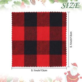 img 3 attached to Caydo 12-Piece Christmas Ornament Kit: Includes 4-inch 🎄 Embroidery Hoops and Plaid Fabric Christmas Squares for Festive Decorations