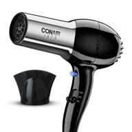 💨 conair 1875w полноразмерный профессиональный фен для волос с ионным увлажнением - черный/хром, мощный и стильный логотип