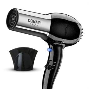 img 4 attached to 💨 Conair 1875W полноразмерный профессиональный фен для волос с ионным увлажнением - Черный/Хром, мощный и стильный