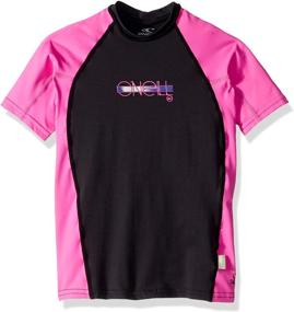 img 4 attached to O'Neill Girls Premium Short Sleeve Rash Guard with UPF 50+ Protection