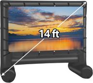 🎬 lafuria 14ft inflatable movie screen - blow up mega movie projector screen for indoor and outdoor use - includes storage bag for front and rear projection logo