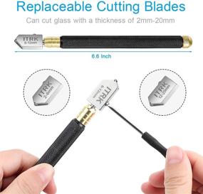 img 1 attached to 🔪 Premium Glass Cutter Tool with Customizable Cutting Range: 2mm-20mm, Pencil Style design, Oil Feed Carbide Tip - Ideal for Glass, Tiles, Mirror, and Mosaic Cutting