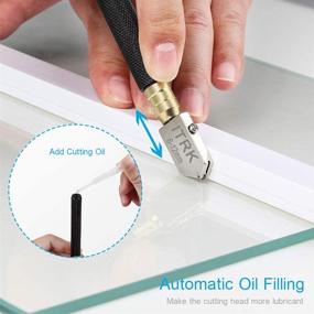 img 2 attached to 🔪 Premium Glass Cutter Tool with Customizable Cutting Range: 2mm-20mm, Pencil Style design, Oil Feed Carbide Tip - Ideal for Glass, Tiles, Mirror, and Mosaic Cutting