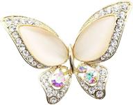 🦋 foy mall butterfly opal crystal rhinestone alloy women's fashion pin brooch logo
