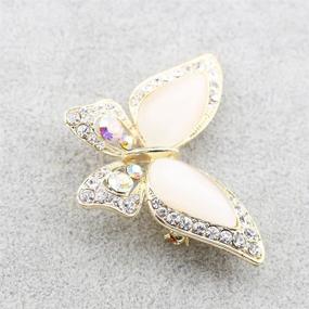 img 2 attached to 🦋 Foy Mall Butterfly Opal Crystal Rhinestone Alloy Women's Fashion Pin Brooch