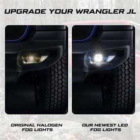 img 3 attached to Улучшенные противотуманные фары LED для Jeep Wrangler JL Rubicon Sahara 2018-2020 - водонепроницаемый комплект фонарей для бампера, 40 Вт - подходит только для моделей с пластиковым бампером (не подходит для спортивных моделей)