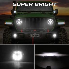 img 2 attached to Улучшенные противотуманные фары LED для Jeep Wrangler JL Rubicon Sahara 2018-2020 - водонепроницаемый комплект фонарей для бампера, 40 Вт - подходит только для моделей с пластиковым бампером (не подходит для спортивных моделей)