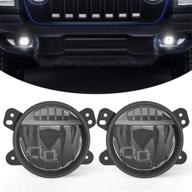 улучшенные противотуманные фары led для jeep wrangler jl rubicon sahara 2018-2020 - водонепроницаемый комплект фонарей для бампера, 40 вт - подходит только для моделей с пластиковым бампером (не подходит для спортивных моделей) логотип