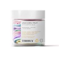 truly unicorn fruit lip plumping balm 1 oz: peppermint-infused, 🦄 shea butter-enriched, and acai-powered! hydrate and soften chapped lips. vegan & cruelty-free! logo