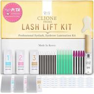 clione prime lash lift kit - professional 97 pc eyebrow lamination & eyelash perm kit for home use, made in korea logo
