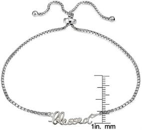 img 1 attached to Sterling Silver Blessed Polished Adjustable Bracelet by Hoops & Loops: A Divine Accessory!