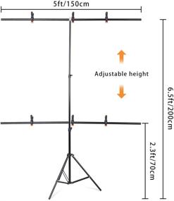 img 2 attached to Kmhesvi Portable White Backdrop - Adjustable 5ft x 6.5ft T-Shape Stand with Photo Background, Spring Clamps, Carry Bag - Perfect for Photoshoots and Parties