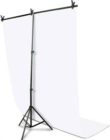img 3 attached to Kmhesvi Portable White Backdrop - Adjustable 5ft x 6.5ft T-Shape Stand with Photo Background, Spring Clamps, Carry Bag - Perfect for Photoshoots and Parties