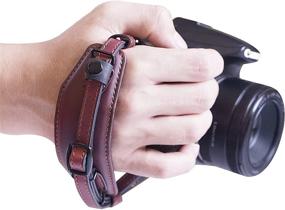 img 4 attached to Регулируемые ремешки для руки Lynca - Кожаные запястные ремешки для зеркальных фотоаппаратов DSLR