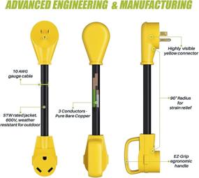 img 3 attached to 🔌 GearIT RV Dogbone Adapter - 15 AMP to 30 AMP Heavy Duty RV Cord , Upgraded Version , - 15 AMP Male (NEMA 5-15P) to 30 AMP Lock (NEMA TT-30R) 12 inch, 1 Foot