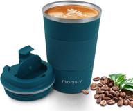 ☕️ premium 12oz momsiv travel mug: leakproof insulated coffee cup with vacuum stainless steel, perfect for hot/cold drinks on the go (blue - 380ml) логотип