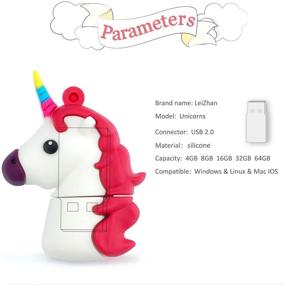 img 2 attached to 🦄 Милый флэш-накопитель LEIZHAN - Карточное Животное USB 2.0 Флэш-накопитель - Компьютер USB флешка-память персонажа для детей, учителя, друзей - Объем 16 ГБ - Дизайн с юникорном.