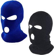 🧣 3 hole knitted balaclava: ultimate protection for outdoor occupational health & safety логотип