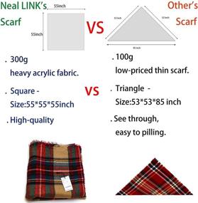 img 3 attached to 🧣 Checkered Tartan Pashmina: Classic Men's Accessory for Women's Scarves