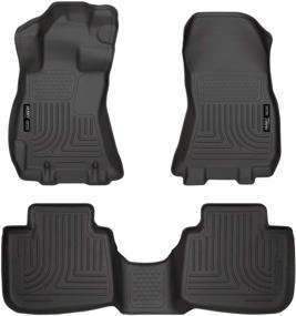 img 4 attached to Husky Liners Weatherbeater Black Front & 2nd Seat Floor Mats - Compatible with 2013-14 Subaru Legacy & Outback