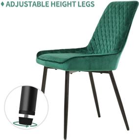 img 1 attached to 🪑 E&amp;D FURNITURE Green Velvet Dining Accent Chairs: Set of 2 Dining Chairs with Metal Legs, Sillas para Comedor, Upholstered Living Room Chairs