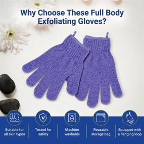 img 2 attached to 🧤 4 Pairs of Machine Washable Exfoliating Gloves for Smooth, Radiant Skin - Ideal for Shower Use, Removes Dead Skin, Ingrown Hair & Bumpy Skin - Suitable for Men & Women