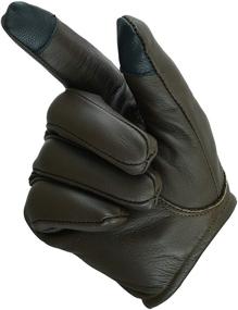 img 1 attached to Seamless Resistant Leather Motorcycle Glove Men's Accessories