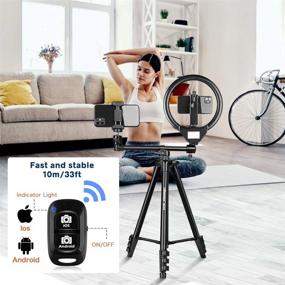 img 1 attached to UBeesize 50-inch Phone Tripod Stand with Extended Arm - Portable Horizontal Tripod for Video Recording, Live Streaming, and Photography with 360° Adjustable Ball Head