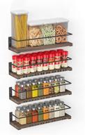 🔖 spaceaid wall mounted spice rack organizer (set of 4) with 415 spice labels - wooden hanging floating shelves for kitchen, bathroom, bedroom, or living room logo