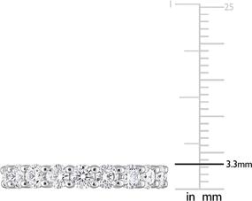 img 1 attached to 💍 Abbie+Cleo Round White Moissanite Gemstone Eternity Band Ring in Rhodium Flash Plated Sterling Silver, Size 5-9