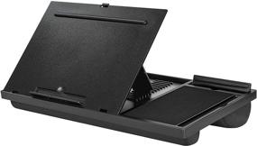 img 1 attached to 📱 LapGear Ergo Pro Laptop Stand - Lap Desk with 20 Adjustable Angles, Mouse Pad, Phone Holder - Black - Fits 15.6 Inch Laptops & Most Tablets - style No. 49408