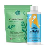 👣 revitalize your feet with foot cure callus remover gel and tea tree foot soak bundle - professional exfoliation, relief for dry cracked feet, athlete's foot, dead skin, and soreness - made in america logo