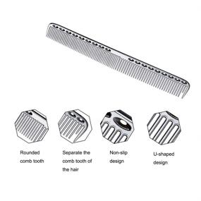 img 2 attached to 🔥 Premium Stainless Steel Hair Combs: Anti-Static Styling & Hairdressing Barbers Combs (Set of 2, Silver)