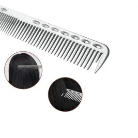 img 1 attached to 🔥 Premium Stainless Steel Hair Combs: Anti-Static Styling & Hairdressing Barbers Combs (Set of 2, Silver)