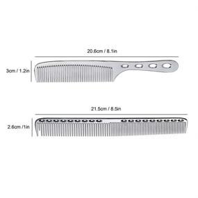 img 3 attached to 🔥 Premium Stainless Steel Hair Combs: Anti-Static Styling & Hairdressing Barbers Combs (Set of 2, Silver)