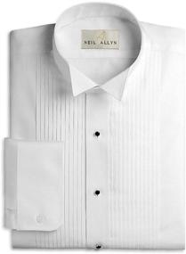 img 1 attached to 👔 Boys Tuxedo Shirt by Neil Allyn: Poly/Cotton Fabric, Wing Collar, 1/4 Inch Pleats