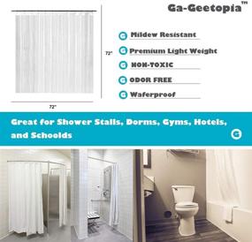 img 3 attached to 🚿 Ga-Geetopia PEVA Clear Plastic Shower Curtain Liner 72x72 - Premium Water Repellent Lightweight Odorless Clear Bathroom Showroom/Office/Classroom Curtain Liner with Rustproof Top Header - 1 Pack