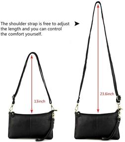 img 1 attached to 👜 Стильная сумочка-клатч из натуральной кожи Artwell: идеальный клатч-ворсинка для женщин - шикарная карманная сумка на ремне.