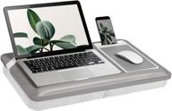 rossie премиум ясень лэптоп подставка с подлокотником, ковриком для мыши, держателем телефона - подходит для ноутбуков до 15.6 дюйма - гаванский серый - стиль no. 91705 логотип