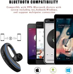 img 2 attached to 🎧 FLINEVE Ультралегкий Bluetooth гарнитур V5.0 - Беспроводной наушник с микрофоном для офиса/вождения (Синий)