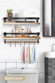 img 3 attached to Xpatee Floating Shelves with Hooks and Towel Bar – Stylish and Versatile Home Storage Solutions for Bathroom, Kitchen, and Bedroom Decor