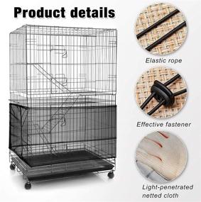 img 2 attached to 🐦 Protective Bird Cage Net Cover: Adjustable Nylon Mesh Skirt Guard for Parrots, Parakeets, Macaws - Ideal for Round and Square Cages