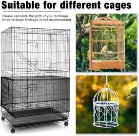 img 1 attached to 🐦 Protective Bird Cage Net Cover: Adjustable Nylon Mesh Skirt Guard for Parrots, Parakeets, Macaws - Ideal for Round and Square Cages