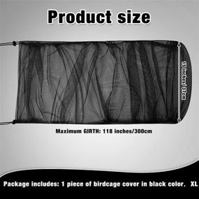 img 3 attached to 🐦 Protective Bird Cage Net Cover: Adjustable Nylon Mesh Skirt Guard for Parrots, Parakeets, Macaws - Ideal for Round and Square Cages