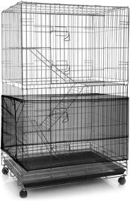 img 4 attached to 🐦 Protective Bird Cage Net Cover: Adjustable Nylon Mesh Skirt Guard for Parrots, Parakeets, Macaws - Ideal for Round and Square Cages